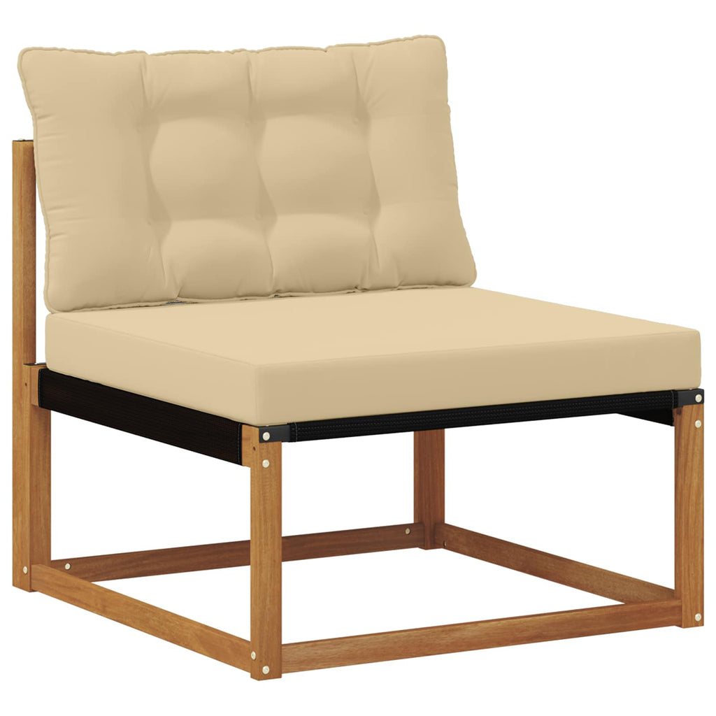 Outdoor-Sofagarnitur mit Kissen 3 pcs Natur und Beige