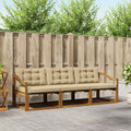 Outdoor-Sofagarnitur mit Kissen 3 pcs Natur und Beige