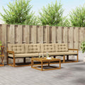 Outdoor-Sofagarnitur mit Kissen 5 pcs Natur und Beige