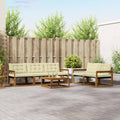 Outdoor-Sofagarnitur mit Kissen 6 pcs Natur und Creme