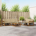 Outdoor-Sofagarnitur mit Kissen 6 pcs Natur und Beige