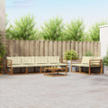 Outdoor-Sofagarnitur mit Kissen 7 pcs Natur und Creme