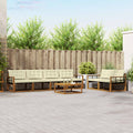 Outdoor-Sofagarnitur mit Kissen 7 pcs Natur und Creme