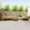 Outdoor-Sofagarnitur mit Kissen 7 pcs Natur und Beige