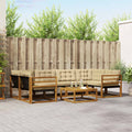 Outdoor-Sofagarnitur mit Kissen 7 pcs Natur und Beige