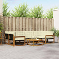 Outdoor-Sofagarnitur mit Kissen 7 pcs Natur und Creme