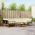 Outdoor-Sofagarnitur mit Kissen 7 pcs Natur und Creme