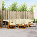 Outdoor-Sofagarnitur mit Kissen 7 pcs Natur und Creme
