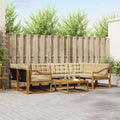 Outdoor-Sofagarnitur mit Kissen 7 pcs Natur und Beige
