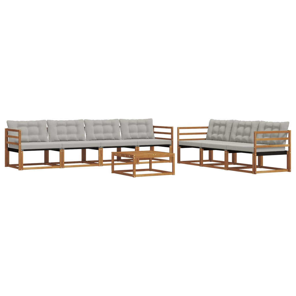 Outdoor-Sofagarnitur mit Kissen 8 pcs Natürlich und Hellgrau