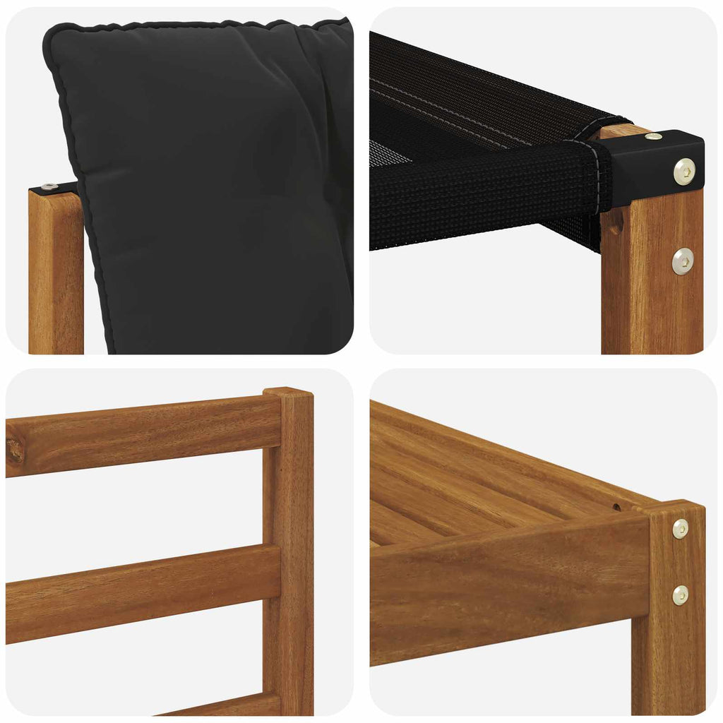 Outdoor-Sofagarnitur mit Kissen 8 pcs Natürlich und Schwarz