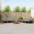 Outdoor-Sofagarnitur mit Kissen 8 pcs Natürlich und Hellgrau