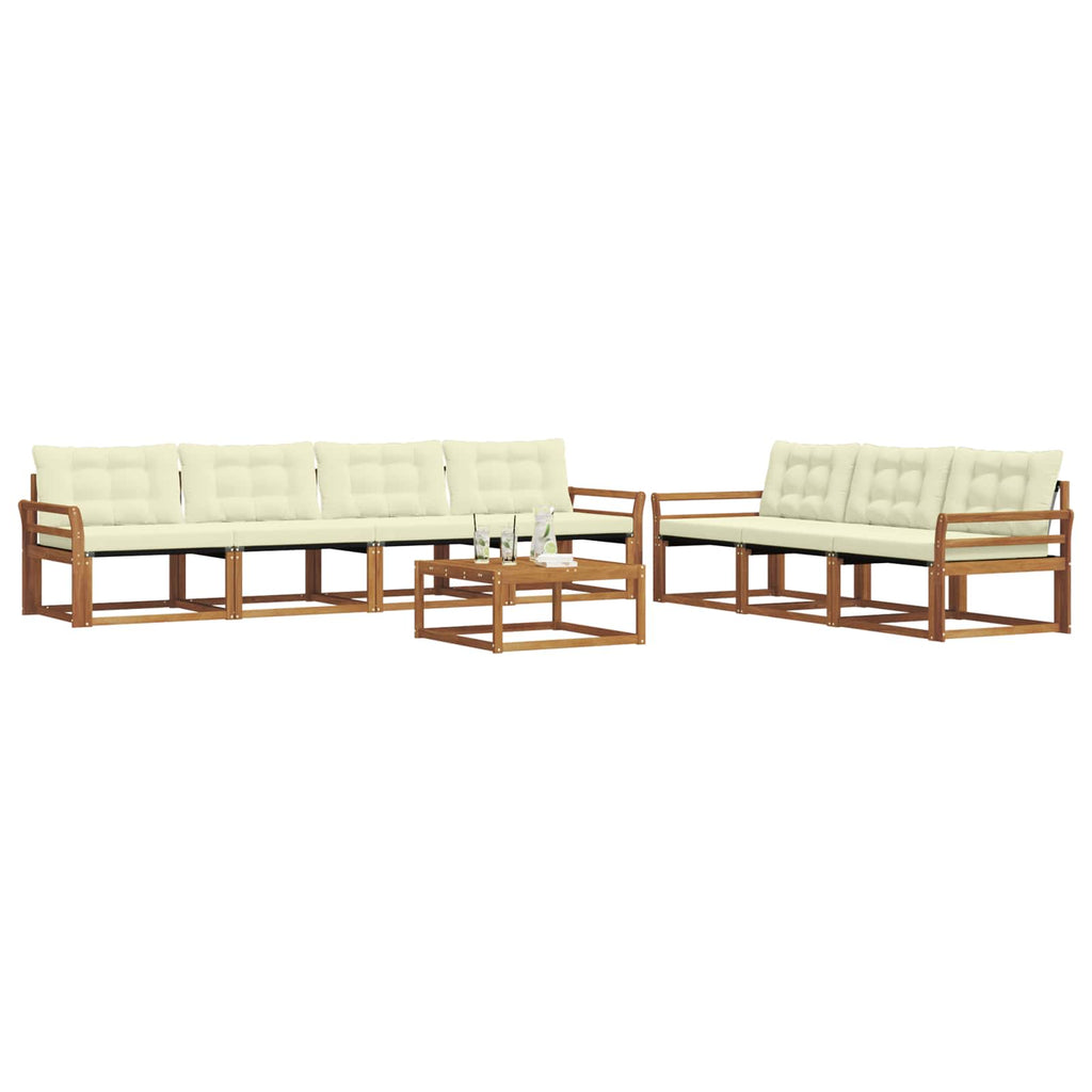 Outdoor-Sofagarnitur mit Kissen 8 pcs Natur und Creme