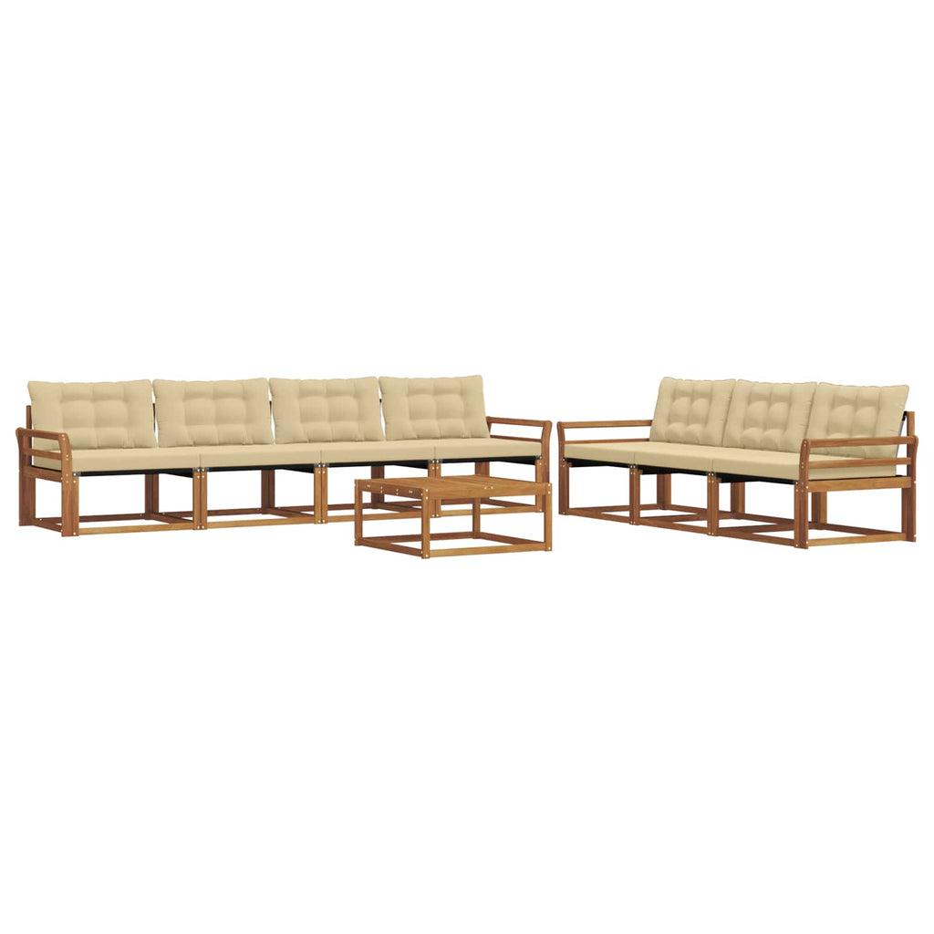 Outdoor-Sofagarnitur mit Kissen 8 pcs Natur und Beige