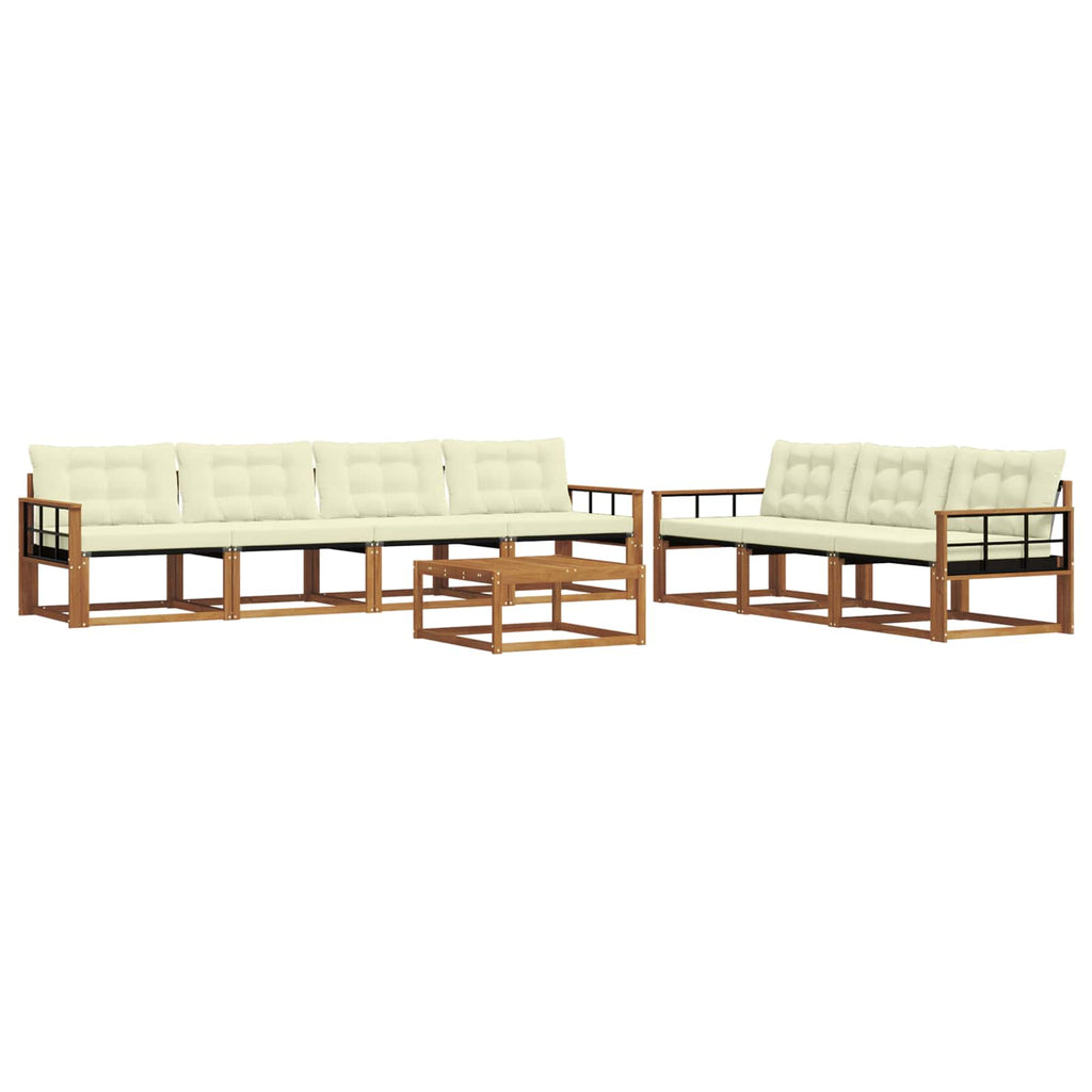 Outdoor-Sofagarnitur mit Kissen 8 pcs Natur und Creme