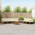 Outdoor-Sofagarnitur mit Kissen 8 pcs Natur und Creme