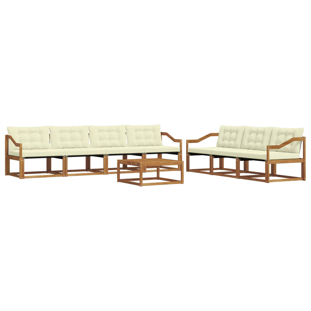 Outdoor-Sofagarnitur mit Kissen 8 pcs Natur und Creme