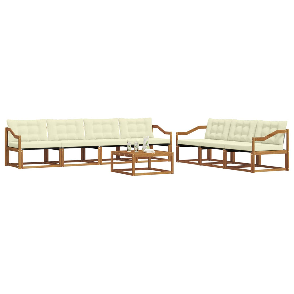 Outdoor-Sofagarnitur mit Kissen 8 pcs Natur und Creme
