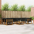 Outdoor-Sofagarnitur mit Kissen 8 pcs Natürlich und Schwarz