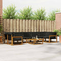 Outdoor-Sofagarnitur mit Kissen 8 pcs Natürlich und Schwarz