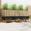 Outdoor-Sofagarnitur mit Kissen 8 pcs Natürlich und Schwarz