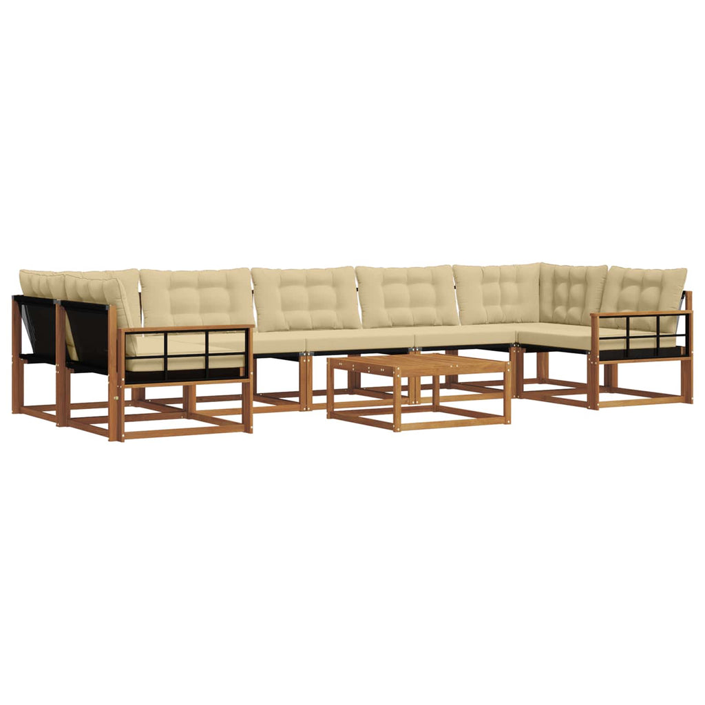 Outdoor-Sofagarnitur mit Kissen 8 pcs Natur und Beige