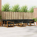 Outdoor-Sofagarnitur mit Kissen 8 pcs Natürlich und Schwarz
