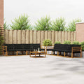 Outdoor-Sofagarnitur mit Kissen 9 pcs Natürlich und Schwarz