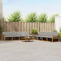 Outdoor-Sofagarnitur mit Kissen 9 pcs Natürlich und Hellgrau