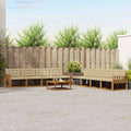 Outdoor-Sofagarnitur mit Kissen 9 pcs Natur und Beige