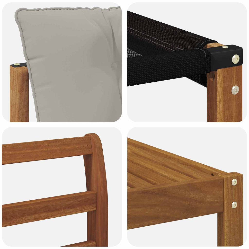 Outdoor-Sofagarnitur mit Kissen 9 pcs Natürlich und Hellgrau