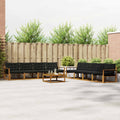 Outdoor-Sofagarnitur mit Kissen 9 pcs Natürlich und Schwarz