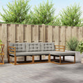 Outdoor-Sofagarnitur mit Kissen 4 pcs Natürlich und Hellgrau