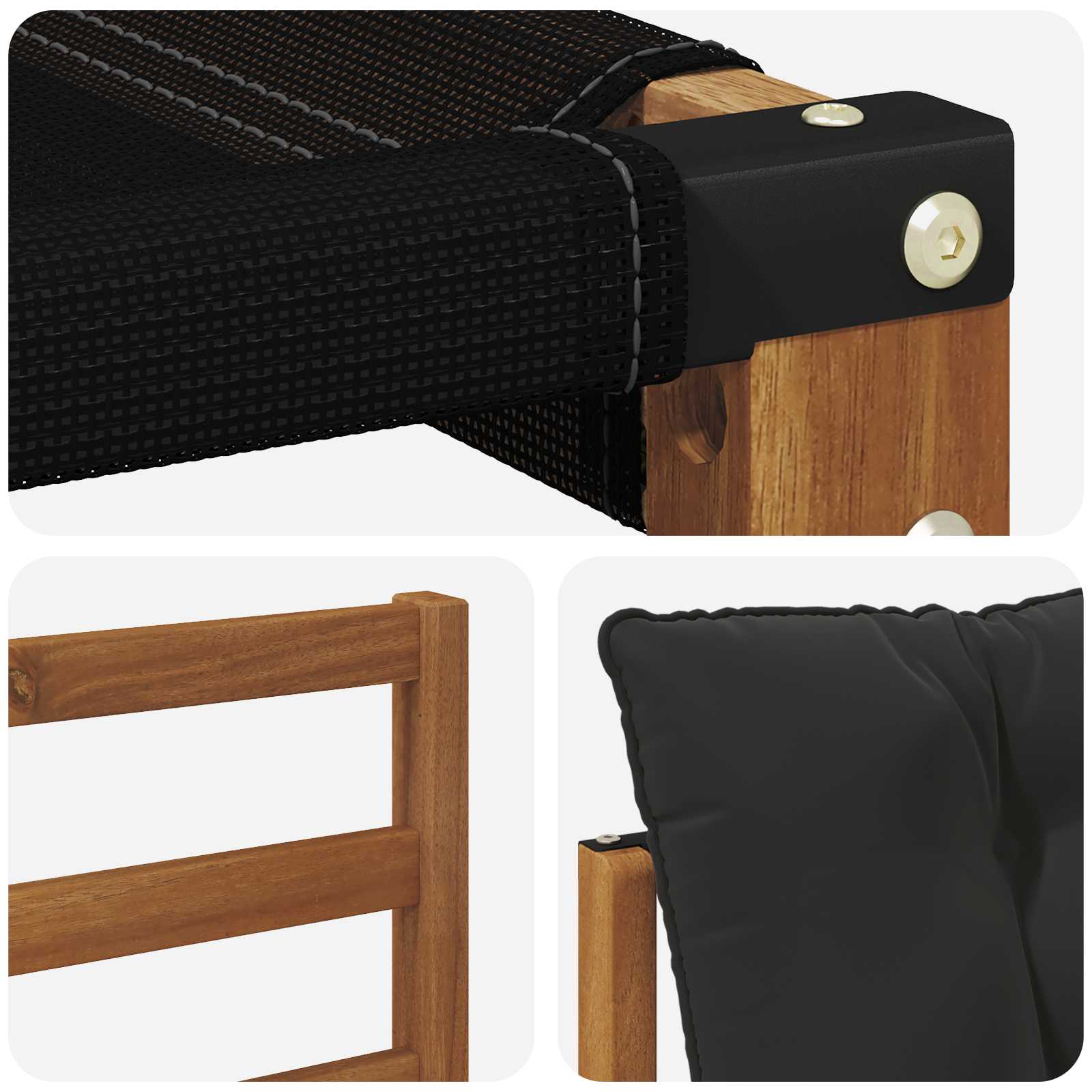 Outdoor-Sofagarnitur mit Kissen 4 pcs Natürlich und Schwarz