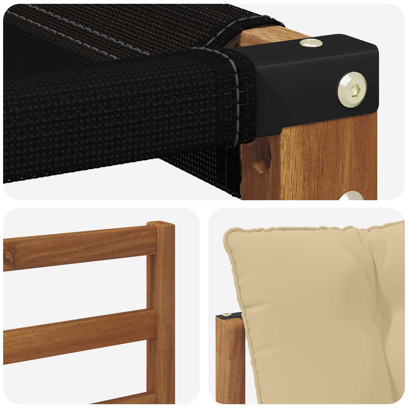 Outdoor-Sofagarnitur mit Kissen 4 pcs Natur und Beige
