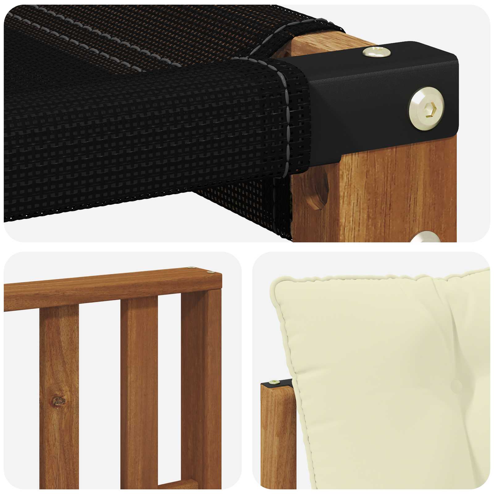 Outdoor-Sofagarnitur mit Kissen 4 pcs Natur und Creme