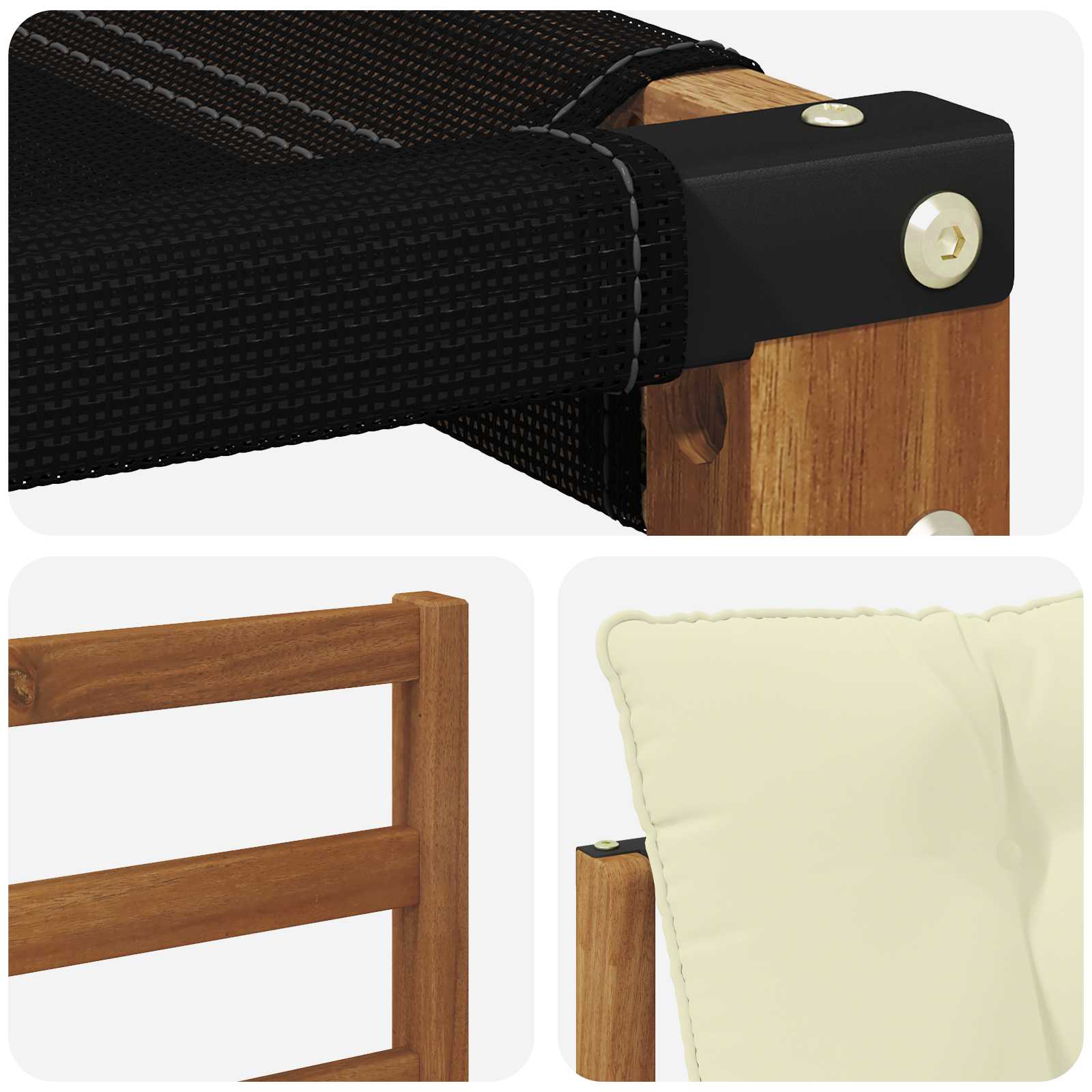 Outdoor-Sofagarnitur mit Kissen 5 pcs Natur und Creme