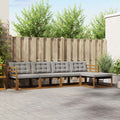 Outdoor-Sofagarnitur mit Kissen 5 pcs Natürlich und Hellgrau