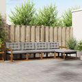 Outdoor-Sofagarnitur mit Kissen 5 pcs Natürlich und Hellgrau