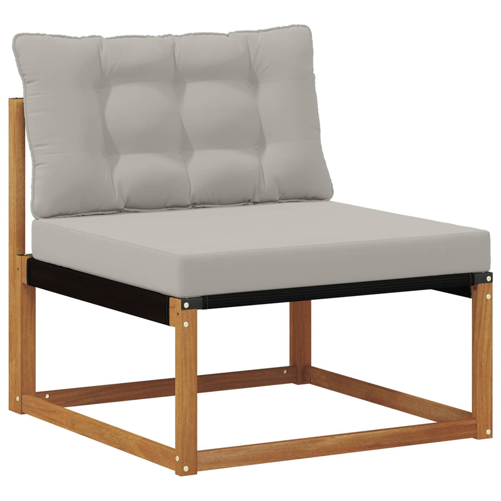 Outdoor-Sofagarnitur mit Kissen 5 pcs Natürlich und Hellgrau