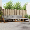 Outdoor-Sofagarnitur mit Kissen 5 pcs Natürlich und Hellgrau