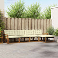 Outdoor-Sofagarnitur mit Kissen 5 pcs Natur und Creme