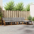 Outdoor-Sofagarnitur mit Kissen 5 pcs Natürlich und Hellgrau