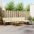 Outdoor-Sofagarnitur mit Kissen 6 pcs Natur und Creme