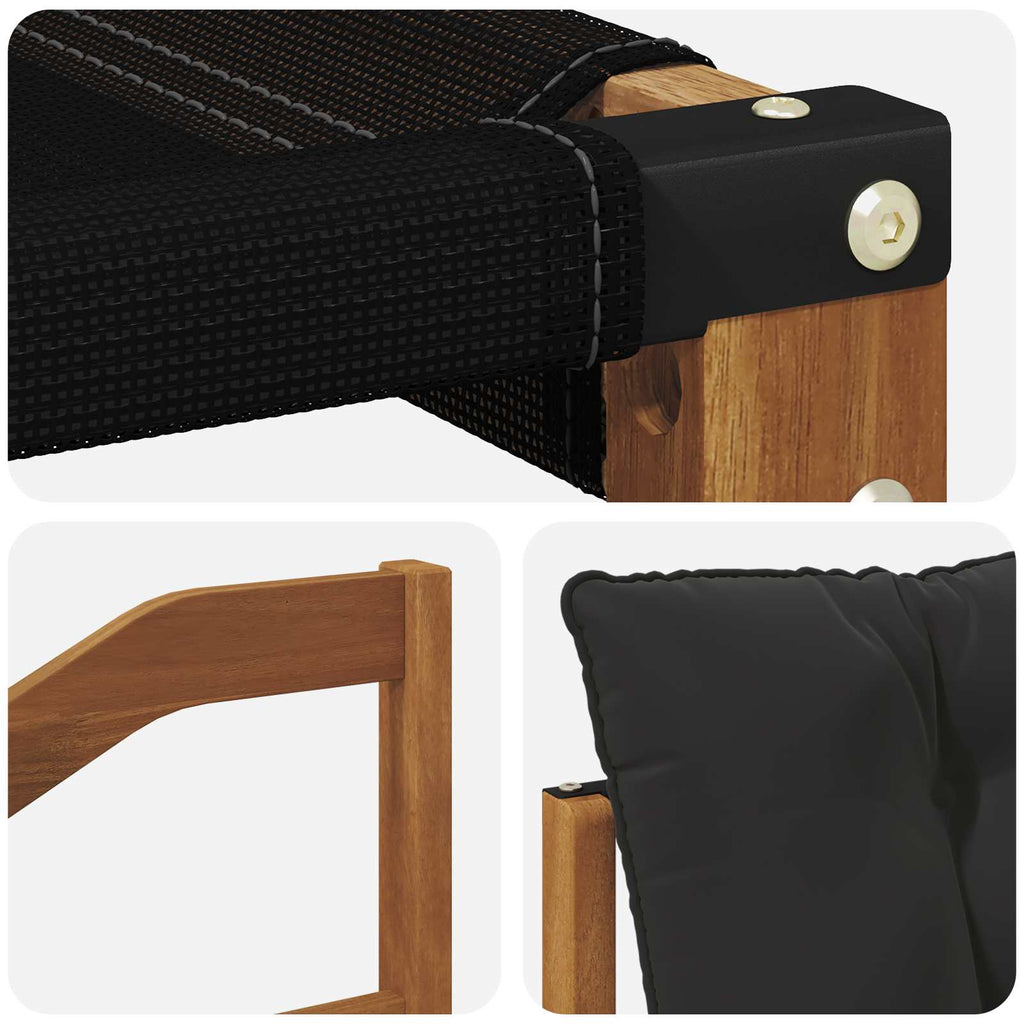 Outdoor-Sofagarnitur mit Kissen 6 pcs Natürlich und Schwarz