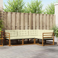 Outdoor-Sofagarnitur mit Kissen 4 pcs Natur und Creme