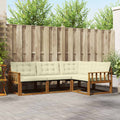 Outdoor-Sofagarnitur mit Kissen 4 pcs Natur und Creme