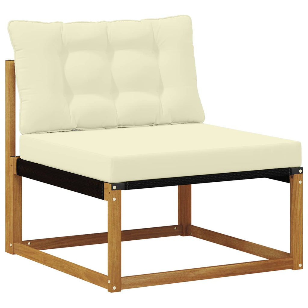 Outdoor-Sofagarnitur mit Kissen 4 pcs Natur und Creme