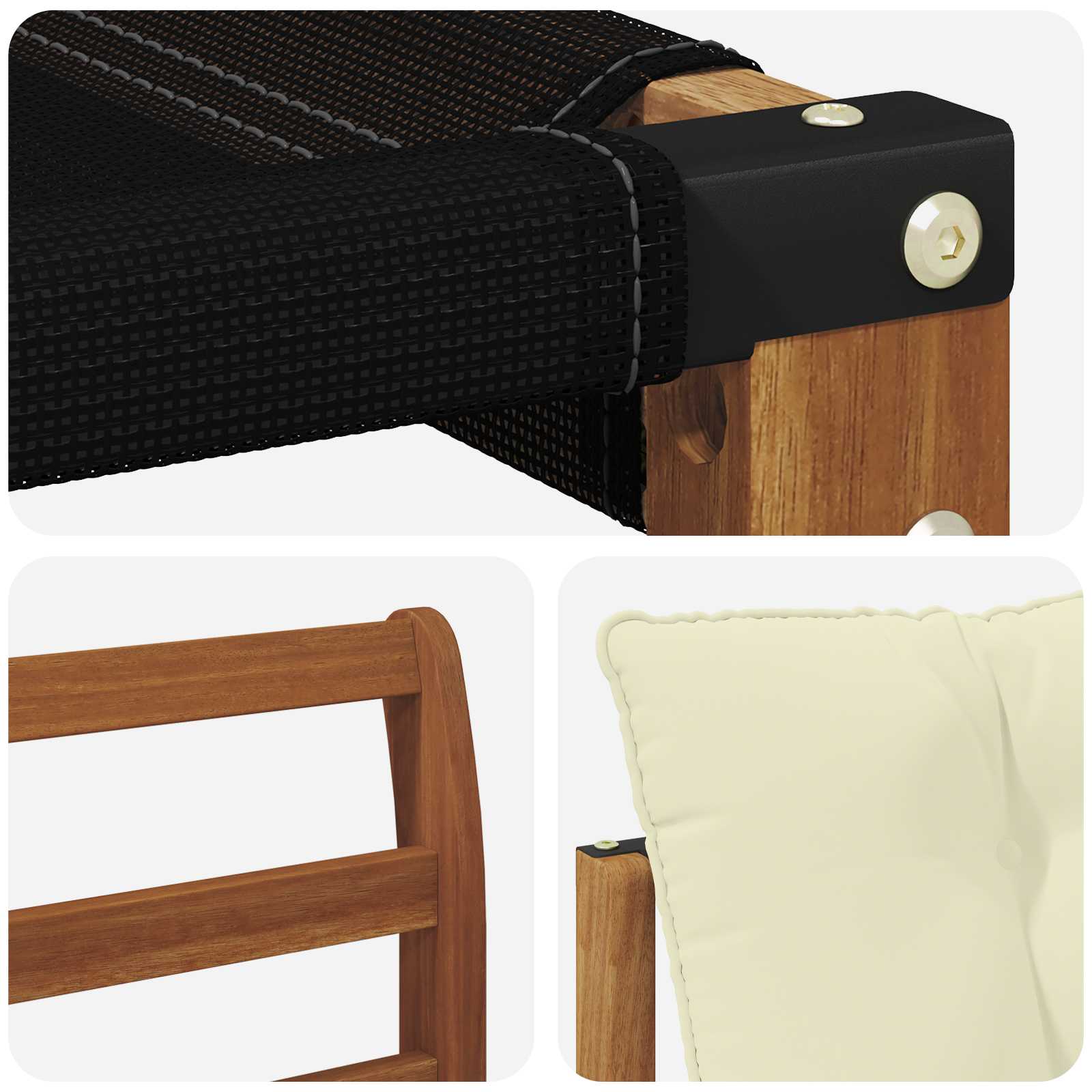 Outdoor-Sofagarnitur mit Kissen 4 pcs Natur und Creme