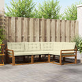 Outdoor-Sofagarnitur mit Kissen 4 pcs Natur und Creme
